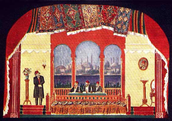 Sketch of a decorative design for the staging of "Baghtasar Aghpar"