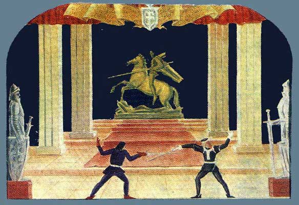 Sketch of the decorative design of "Hamlet"